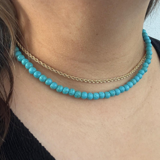 CLASSIC Blauwe Howliet | Ketting | 6mm | Kreeftsluiting | 45cm