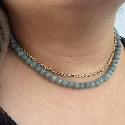 CLASSIC Birmese Jade | Ketting | 6mm | Kreeftsluiting | 45cm