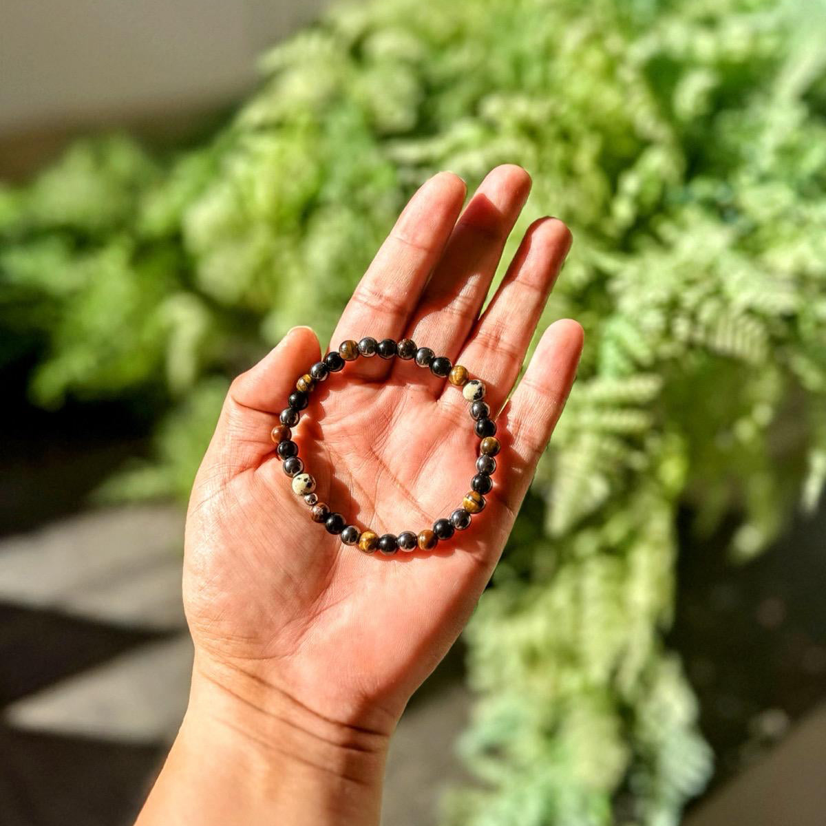 SIERRA NEVADA SHADOWS | Obsidiaan & tijgeroog armband | 6mm | Normal Fit