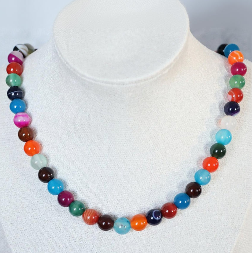 RAINBOW GORGE | Agaat ketting | 8mm | ca. 40cm