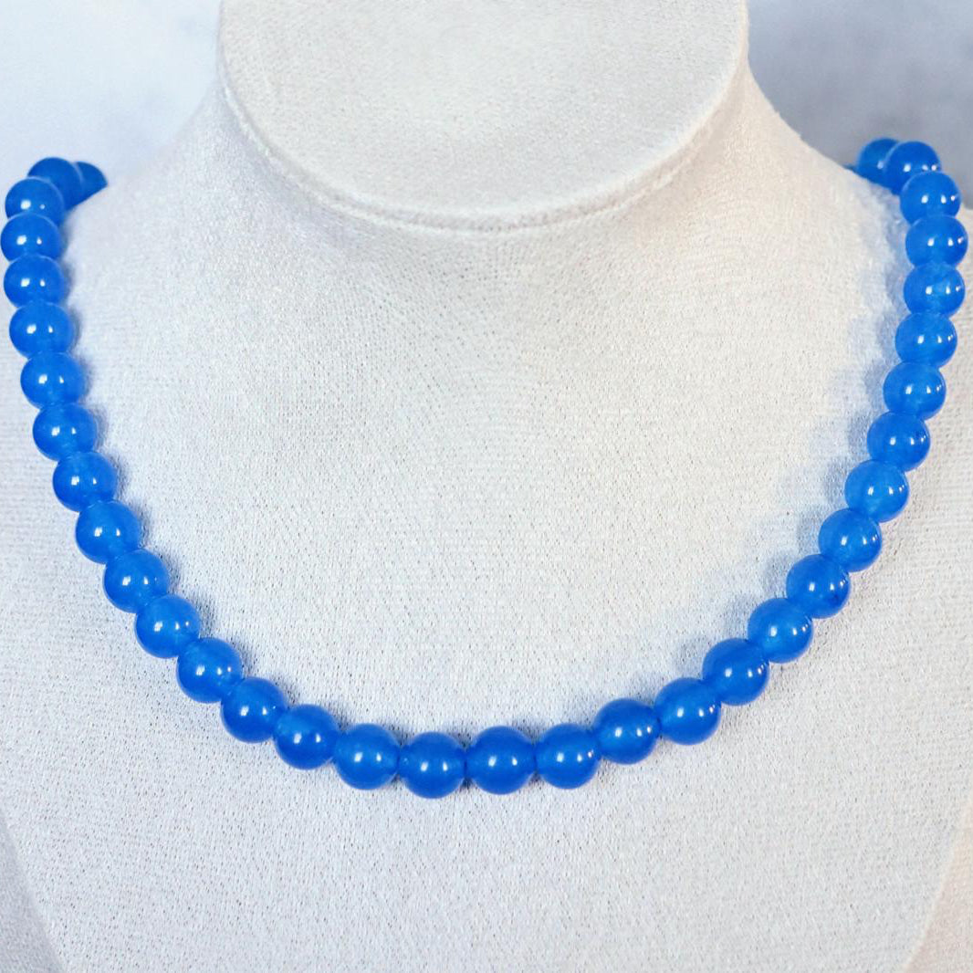 AEGEAN BLUE | Chalcedoon ketting | 8mm | ca. 40cm