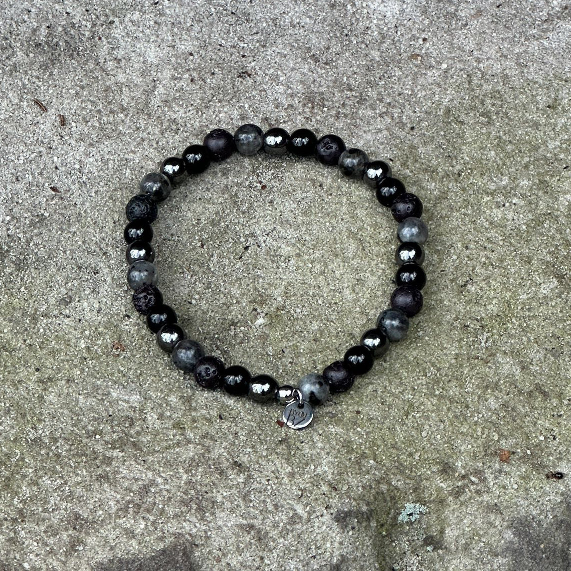 REYKJAVIK NIGHTFALL | Natuursteen armband mix | 6mm | Normal Fit