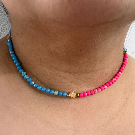 PINK SANDS BAY | Howliet ketting | 4mm | Kreeftsluiting | ca. 40cm