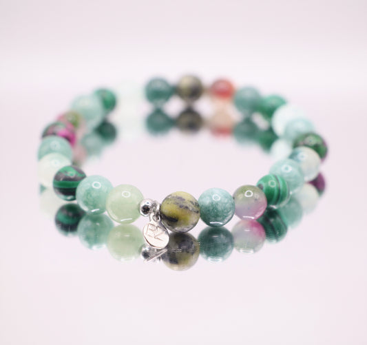 TULUM JUNGLE | Natuursteen armband mix | 8mm | Normal Fit