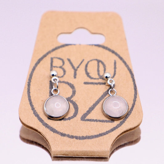 MILK STONE | Oorbellen | wit | melk kwarts | rvs