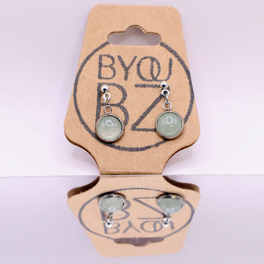 MINT HORIZON | Oorbellen | lichtgroen | jade | rvs