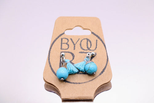 AEGEAN BLUE | Oorbellen | turquoise | blauwe howliet | rvs