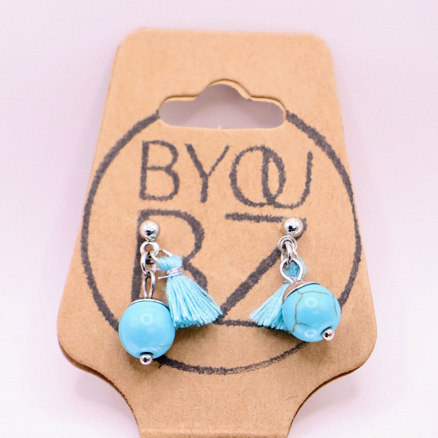 AEGEAN BLUE | Oorbellen | turquoise | blauwe howliet | rvs