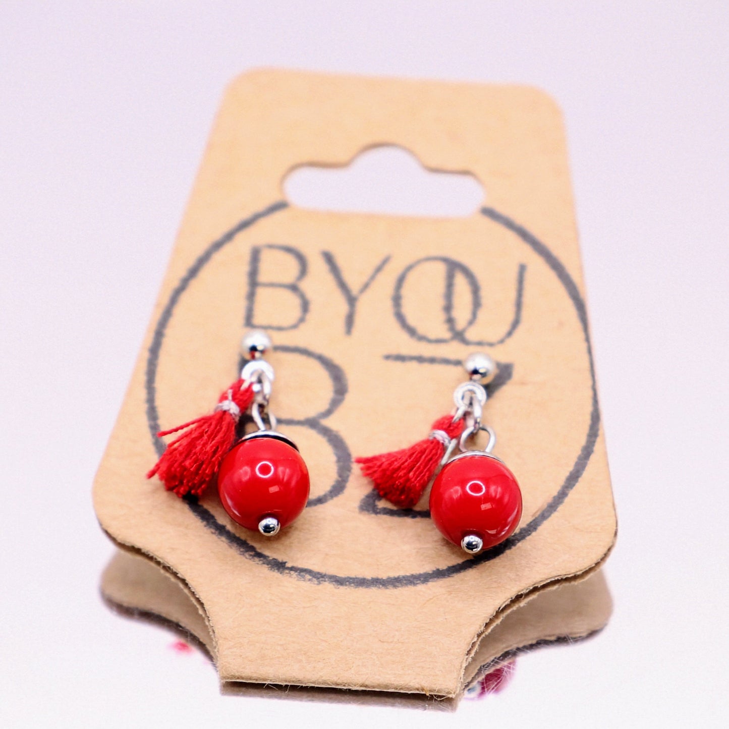 HAVANA HEAT | Oorbellen | rood | natuursteen | rvs