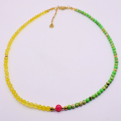 LEMON VALLEY | Natuursteen ketting mix | 4mm | ca. 40cm