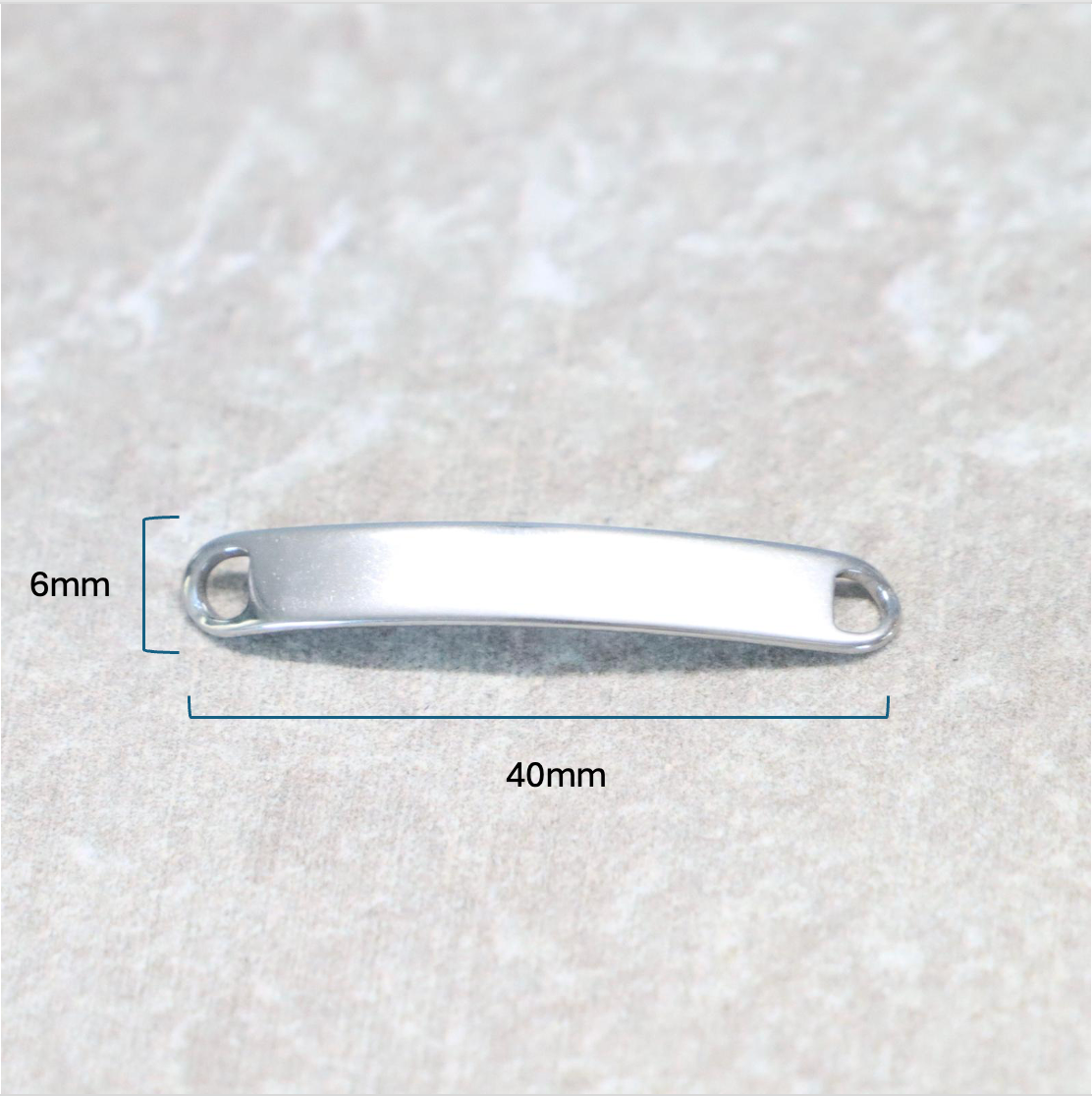Naamplaatje 6mm x 40mm