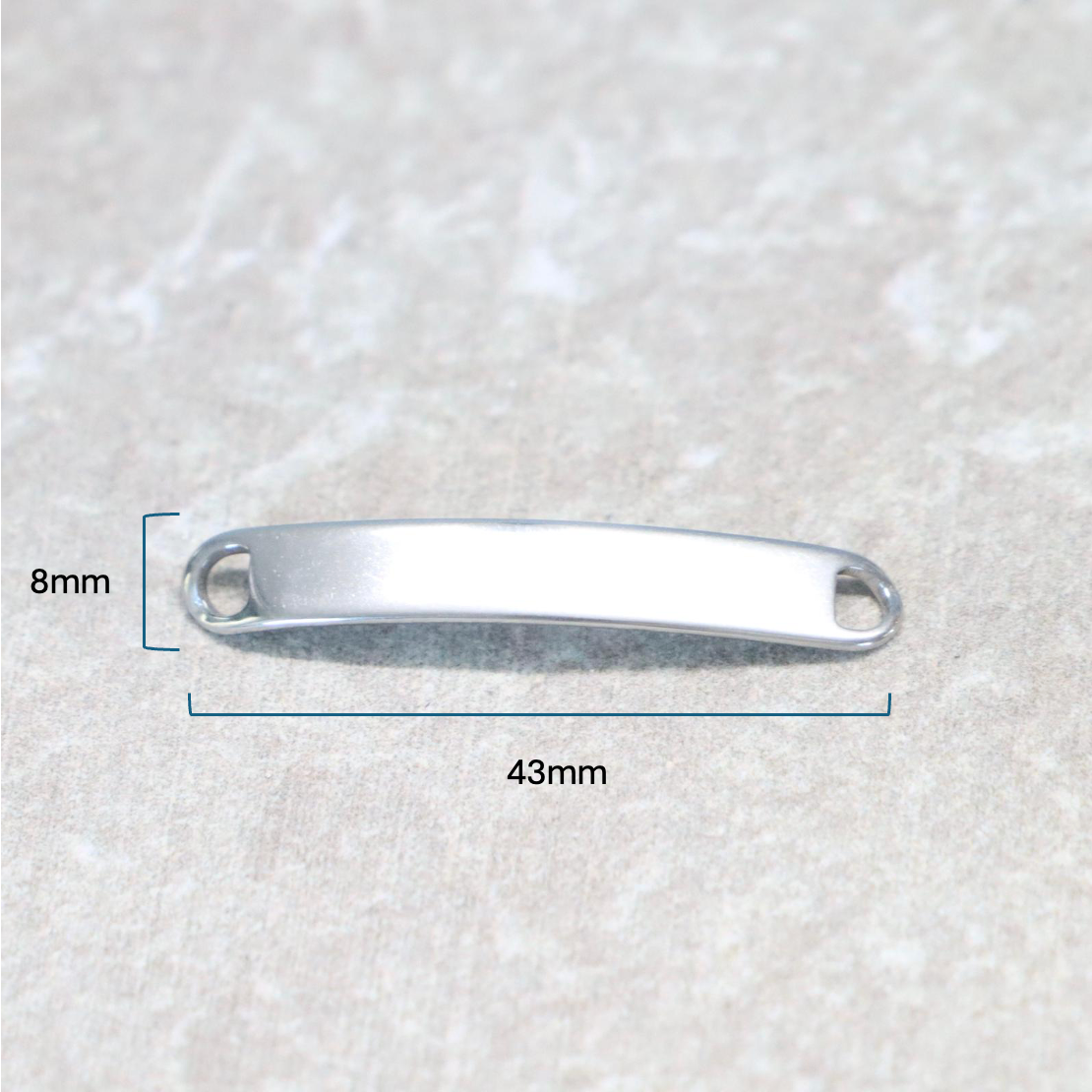 Naamplaatje 8mm x 43mm