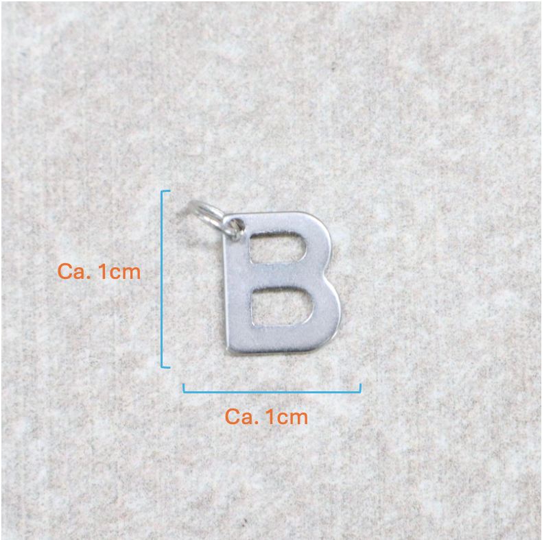 Bedel | Roestvrijstaal | Letter B | Zilver