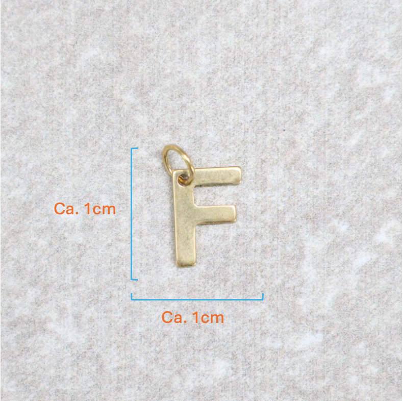 Bedel | Roestvrijstaal | Letter F | Goud