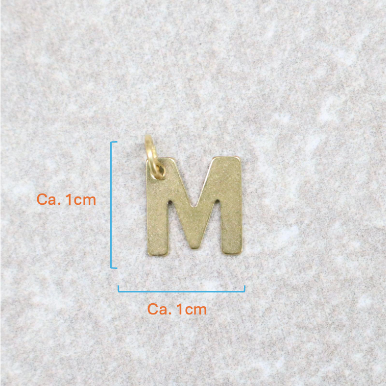 Bedel | Roestvrijstaal | Letter M | Goud