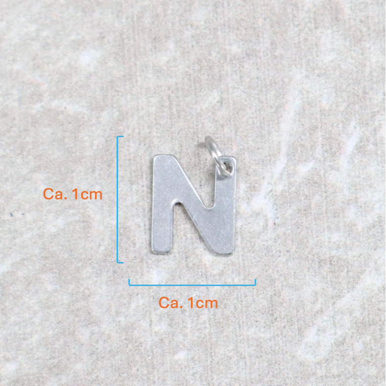 Bedel | Roestvrijstaal | Letter N | Zilver