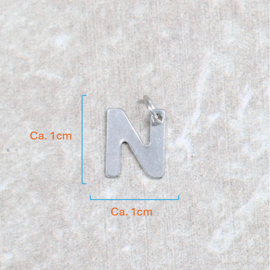 Bedel | Roestvrijstaal | Letter N | Zilver
