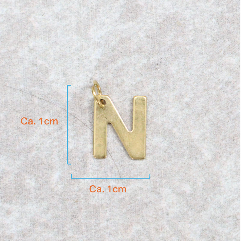 Bedel | Roestvrijstaal | Letter N | Goud