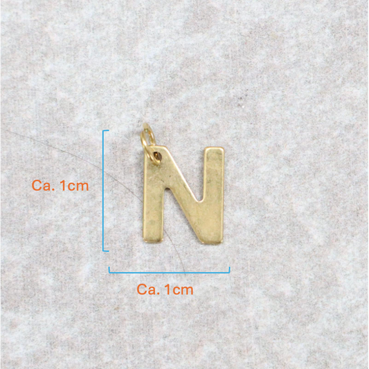 Bedel | Roestvrijstaal | Letter N | Goud