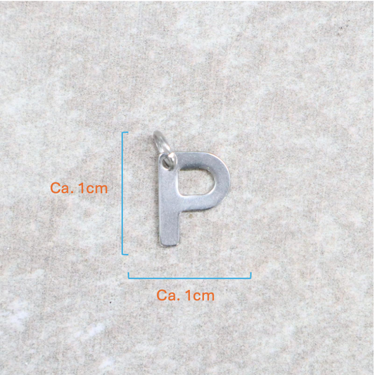 Bedel | Roestvrijstaal | Letter P | Zilver