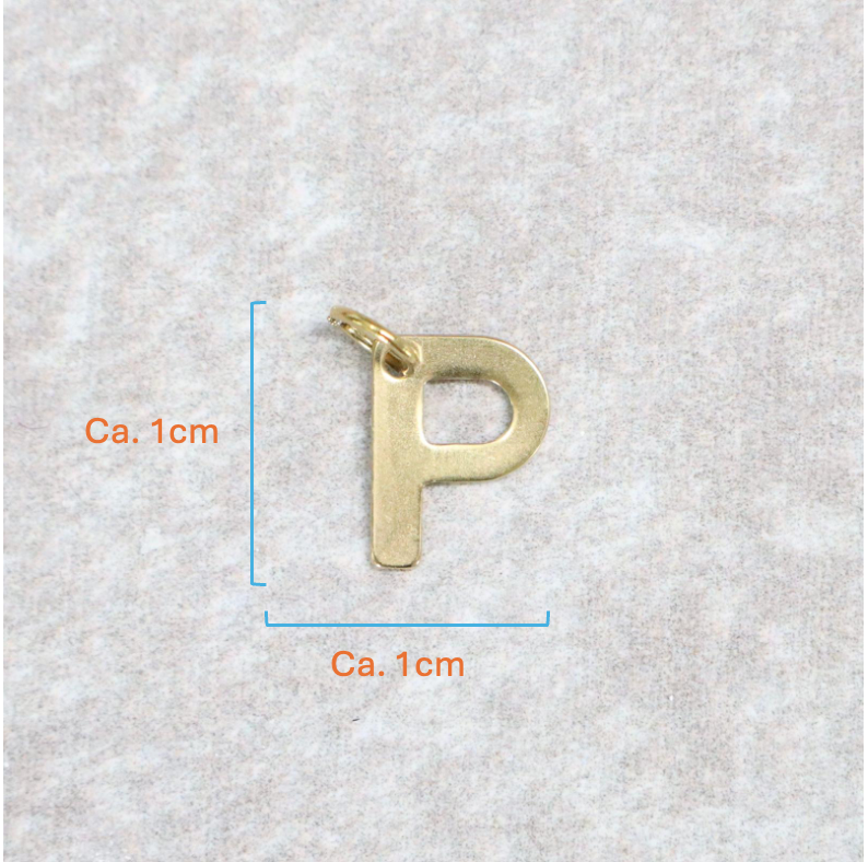 Bedel | Roestvrijstaal | Letter P | Goud