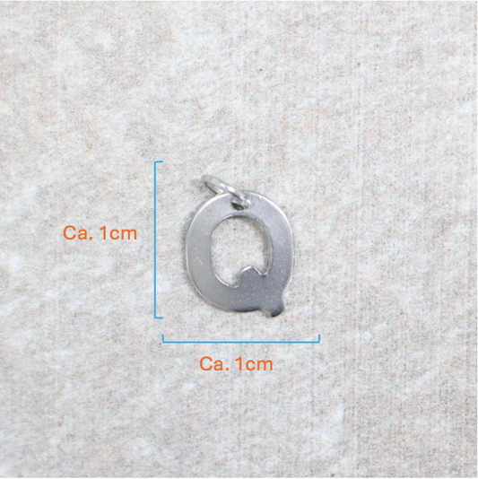 Bedel | Roestvrijstaal | Letter Q | Zilver