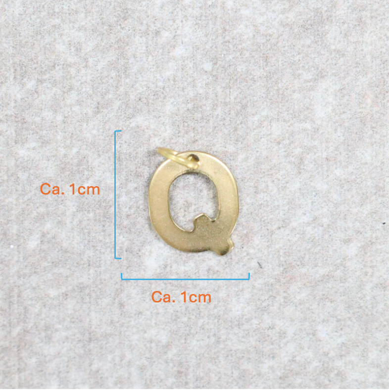 Bedel | Roestvrijstaal | Letter Q | Goud