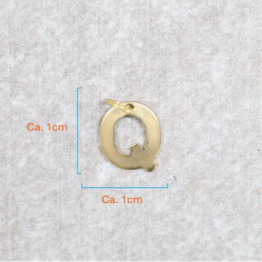 Bedel | Roestvrijstaal | Letter Q | Goud