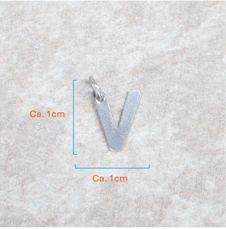 Bedel | Roestvrijstaal | Letter V | Zilver