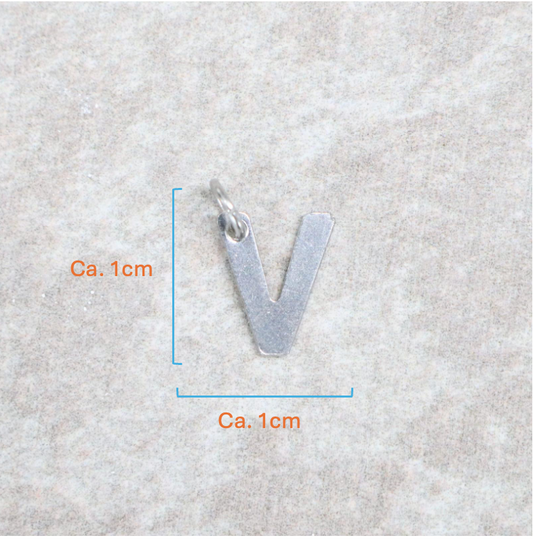 Bedel | Roestvrijstaal | Letter V | Zilver