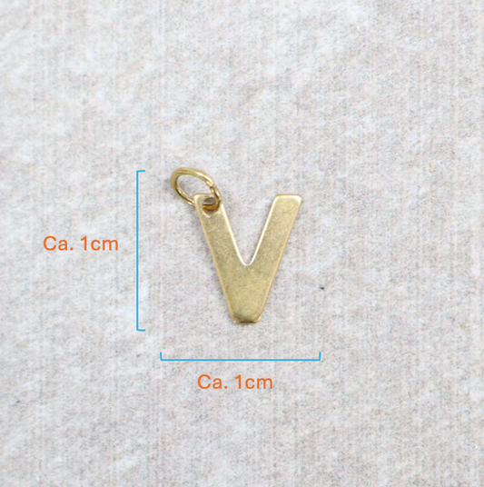 Bedel | Roestvrijstaal | Letter V | Goud
