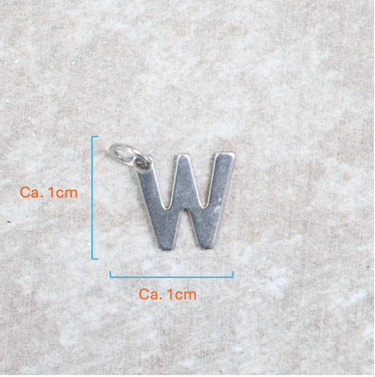 Bedel | Roestvrijstaal | Letter W | Zilver