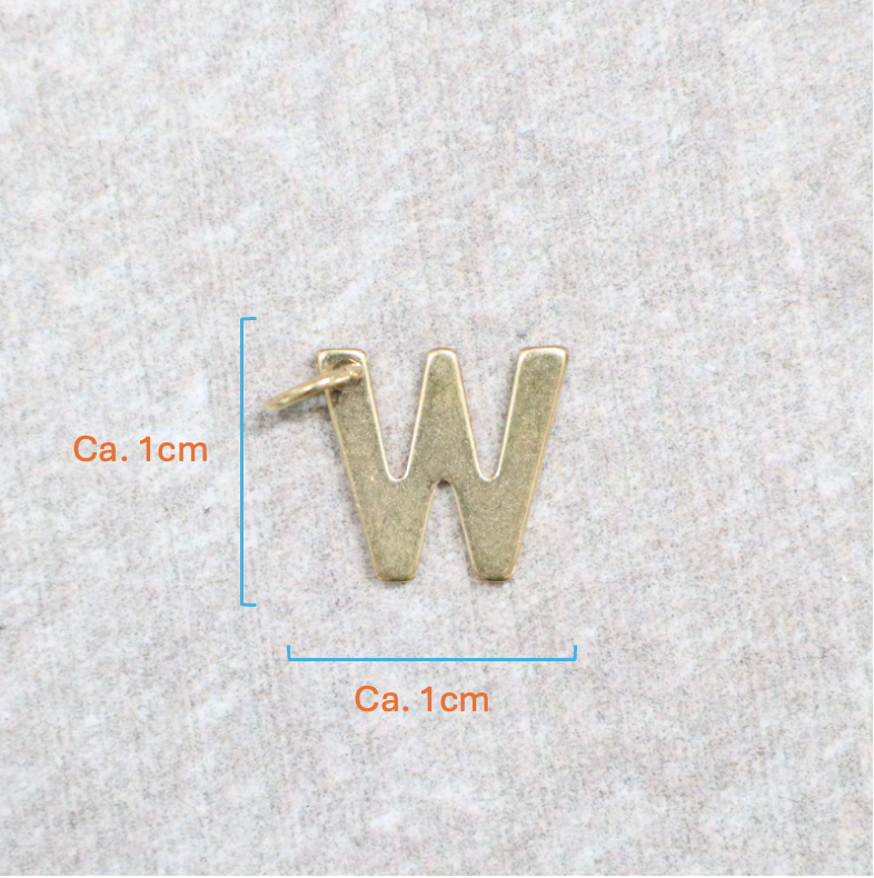 Bedel | Roestvrijstaal | Letter W | Goud