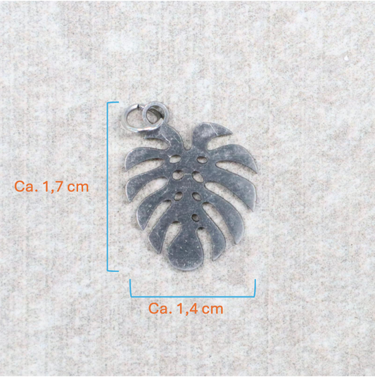 Bedel | Roestvrijstaal | Tropisch blad | Zilver