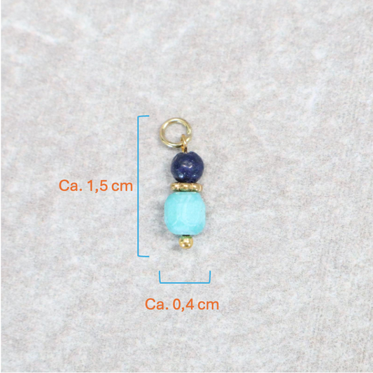 Bedel | Natuursteen | Turquoise duo lapis lazuli | Goud