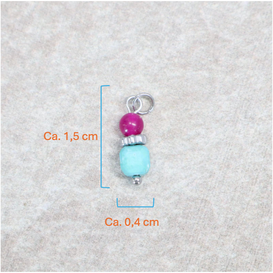 Bedel | Natuursteen | Turquoise duo chalcedoon | Zilver