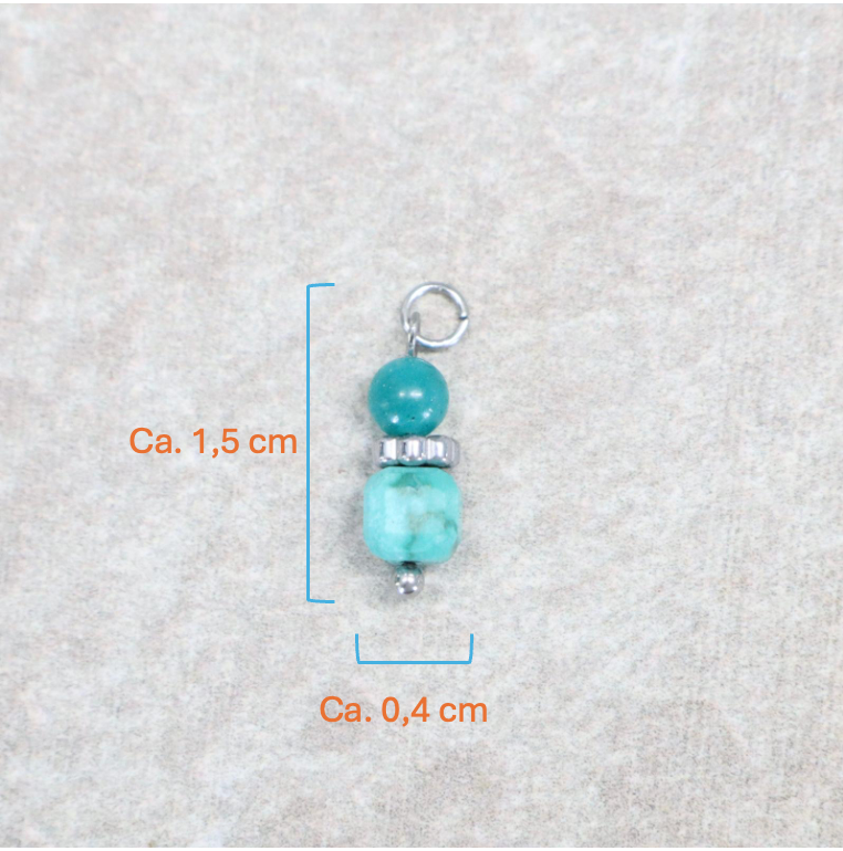 Bedel | Natuursteen | Turquoise duo chalcedoon | Zilver