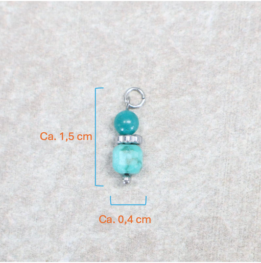 Bedel | Natuursteen | Turquoise duo chalcedoon | Zilver