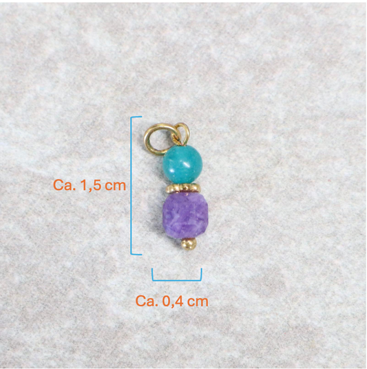 Bedel | Natuursteen | Amethist duo chalcedoon | Goud