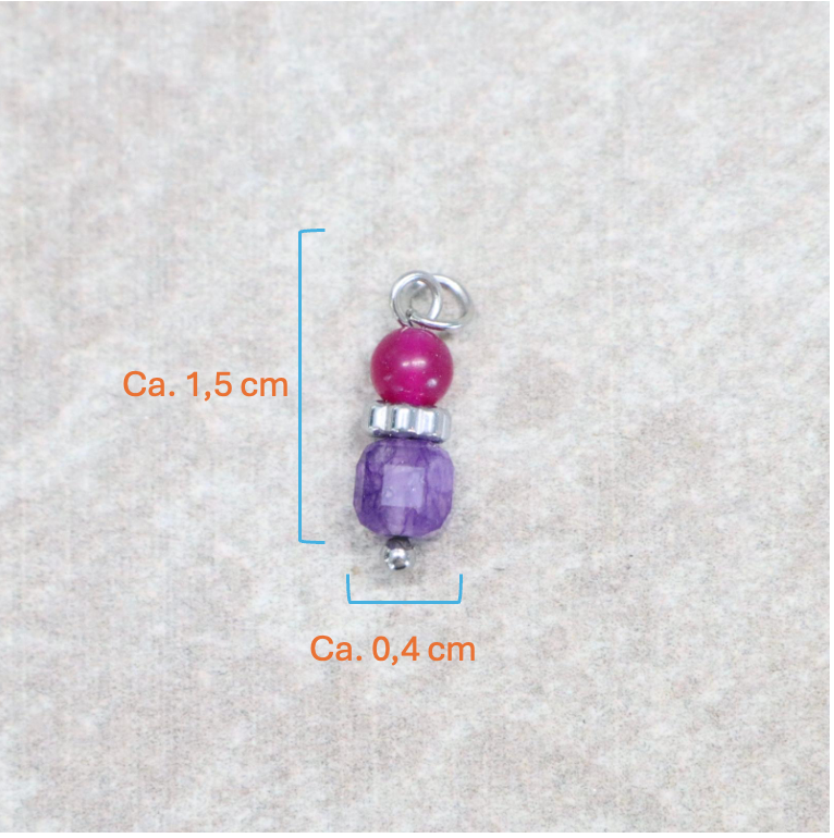 Bedel | Natuursteen | Amethist duo chalcedoon | Zilver