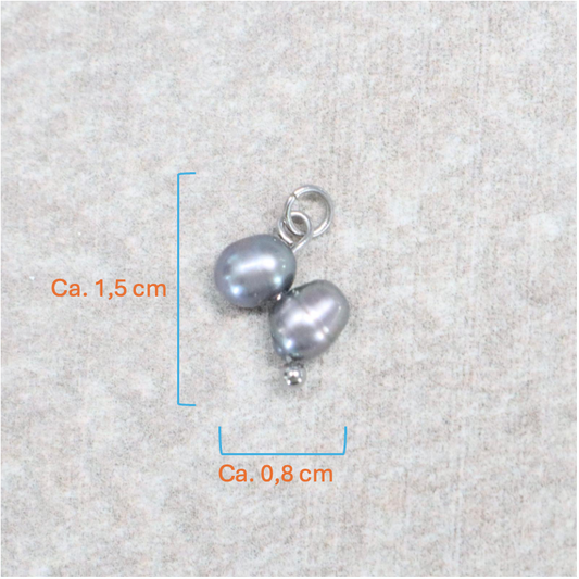 Bedel | Natuursteen | Grijze parel | Zilver