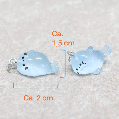 Bedel | Overig | Zeehond | Blauw transparant | Zilver