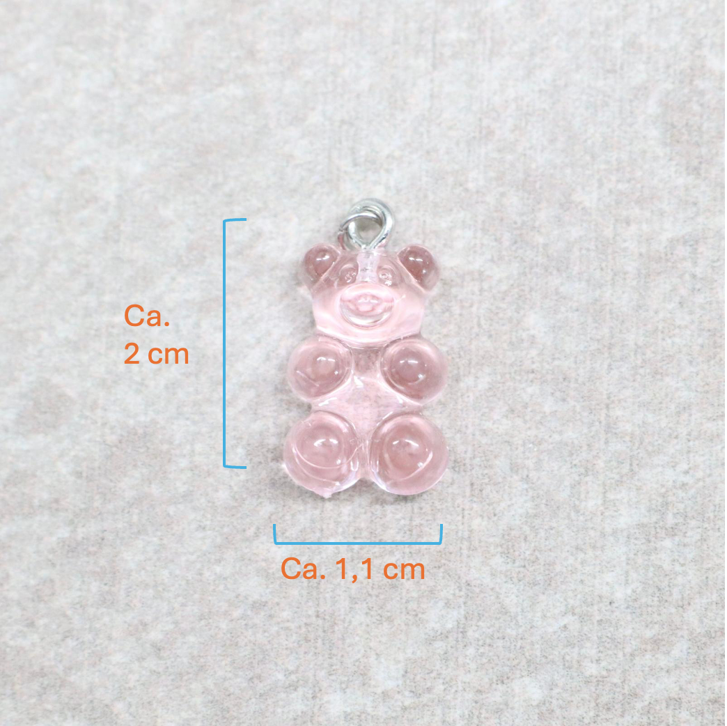 Bedel | Overig | Gummy beer 2D | Roze transparant | Zilver
