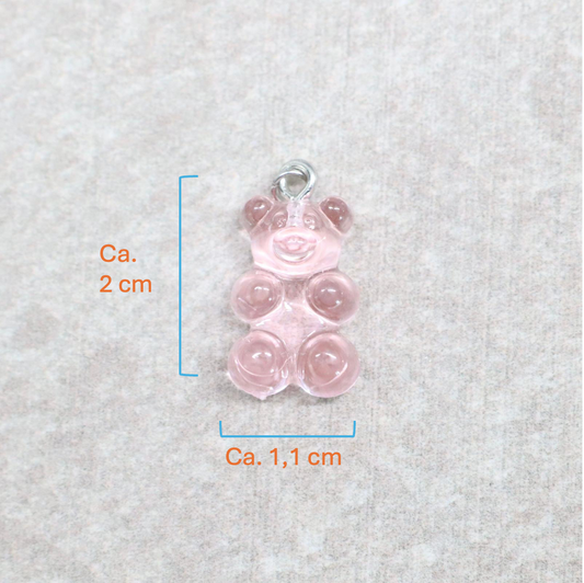 Bedel | Overig | Gummy beer 2D | Roze transparant | Zilver
