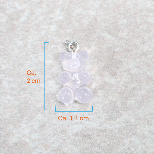 Bedel | Overig | Gummy beer 2D | Lichtroze transparant | Zilver