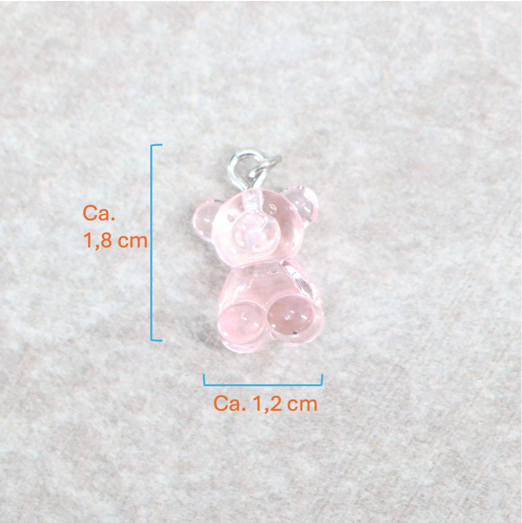 Bedel | Overig | Teddy beer | Roze transparant | Zilver
