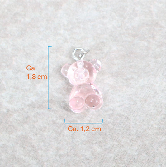 Bedel | Overig | Teddy beer | Roze transparant | Zilver