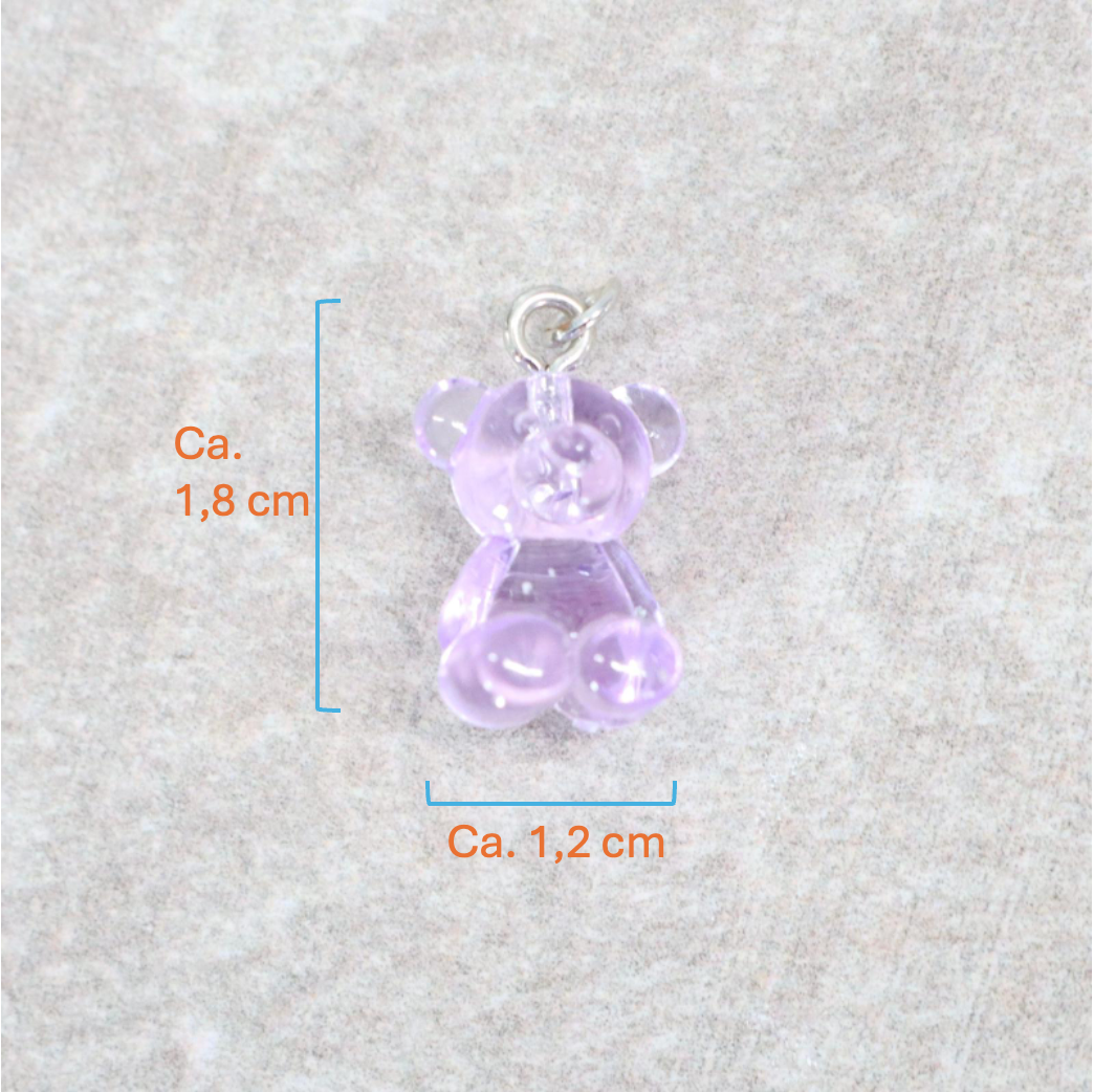 Bedel | Overig | Teddy beer | Paars transparant | Zilver