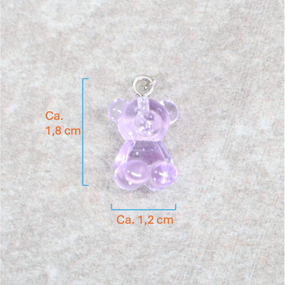 Bedel | Overig | Teddy beer | Paars transparant | Zilver