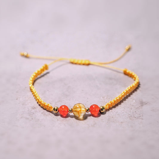 SUNBEAM | Macramé armband | geel | goud
